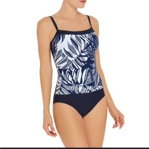 ❤️2/$30❤️[22W]Krista Women's Navy One-Piece Swimsuit with adjustable straps-NWOT